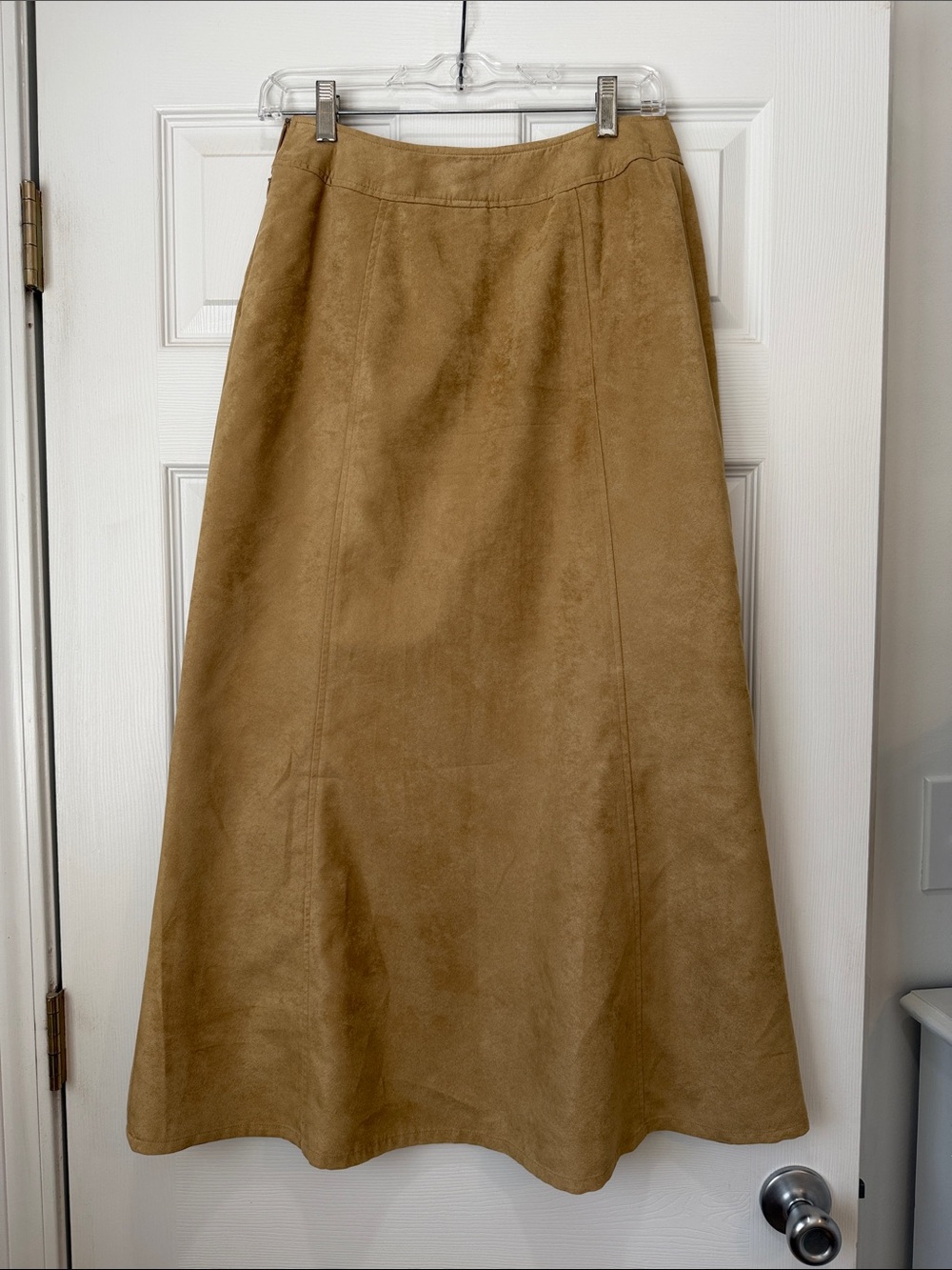 Liz Claiborne Camel A-Line Faux Suede Skirt